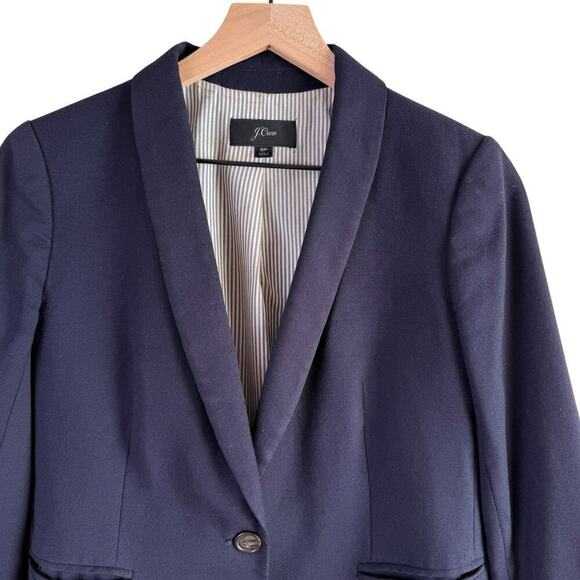 J.Crew‎ Navy Parker Blazer in Wool Flannel One-Button, Size 6P - Picture 4 of 12